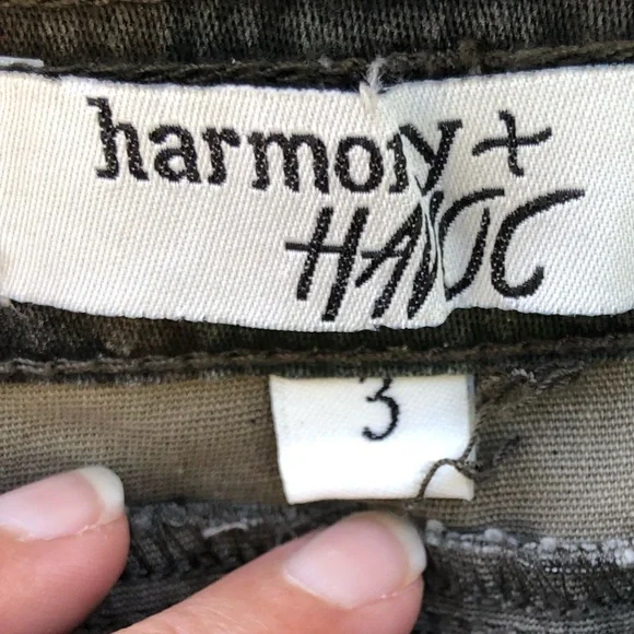 Harmony & Havoc 3 Camo Distressed Skinny High Waist Jeans NWT New - Picture 7 of 11
